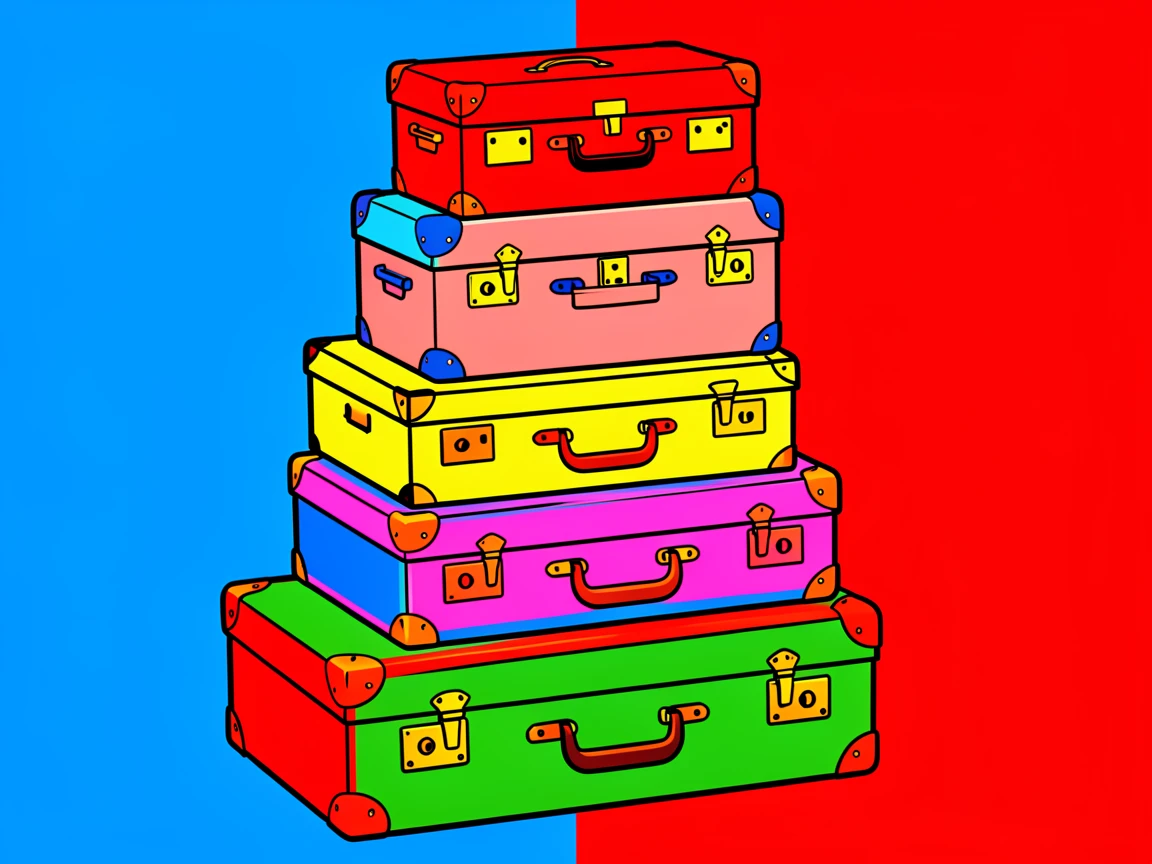 Vintage suitcase stack used as a side table