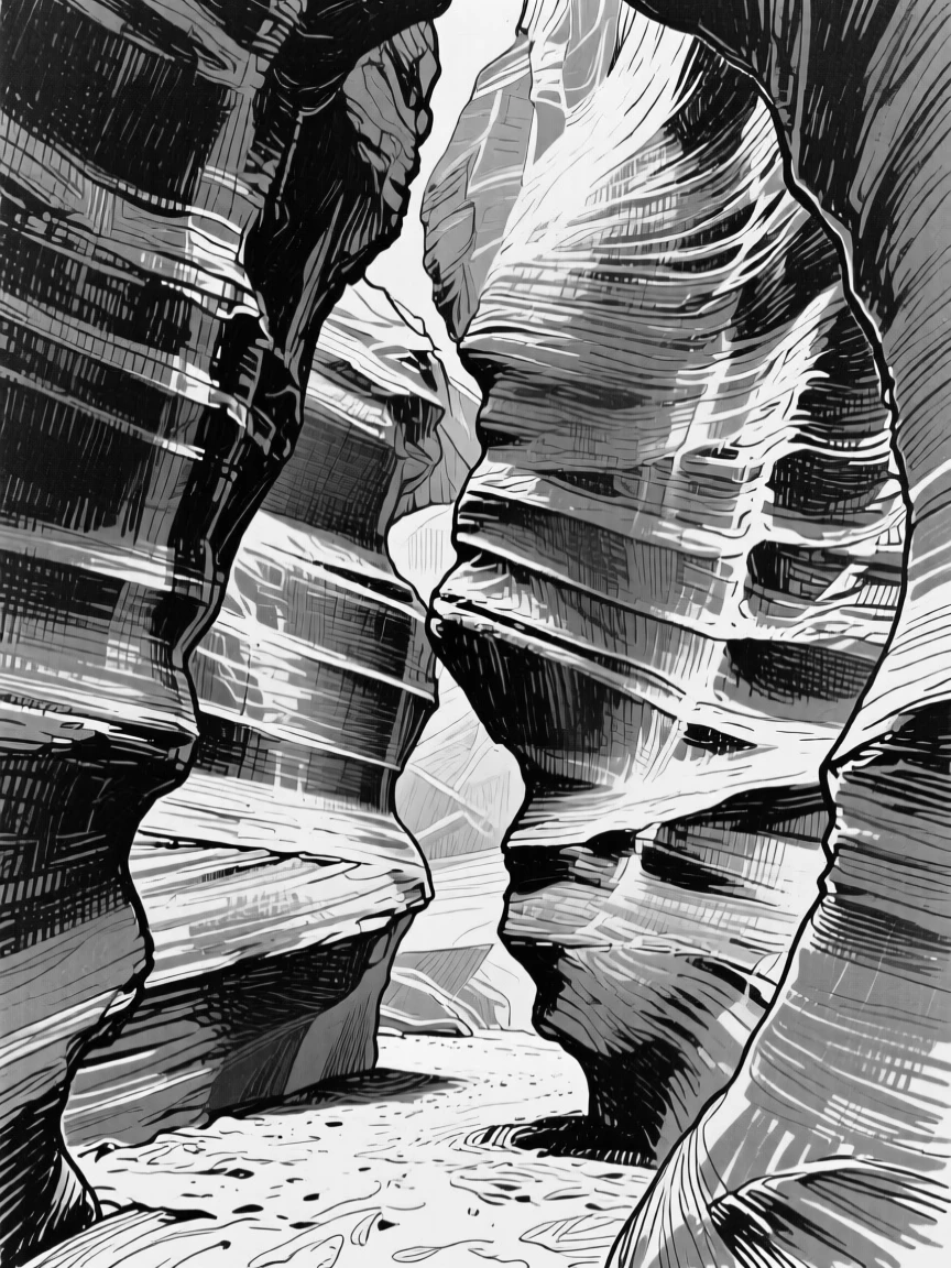 The dramatic red canyons of Antelope Canyon carved by centuries of wind.