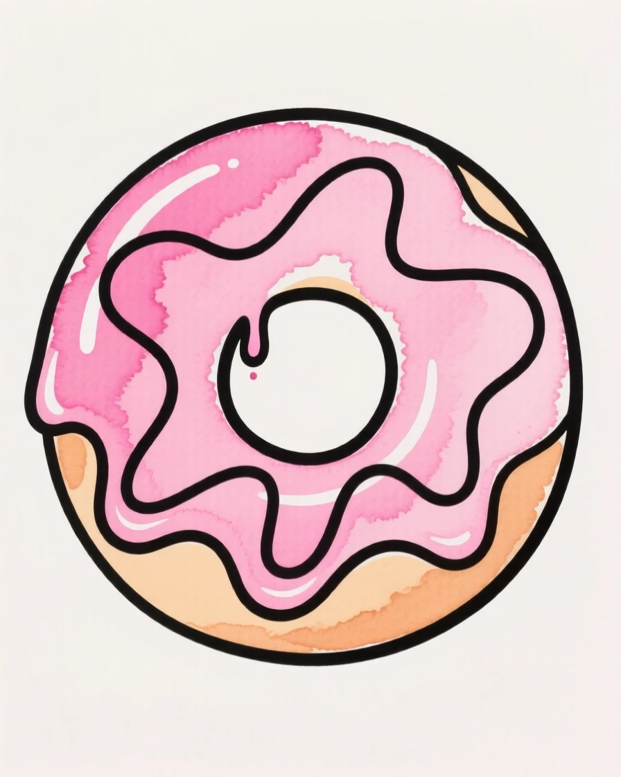 A donut with pink glaze