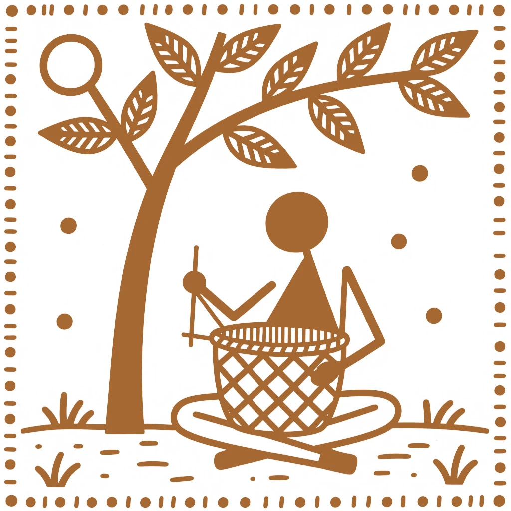 A basket maker resting briefly under a tree during a break.