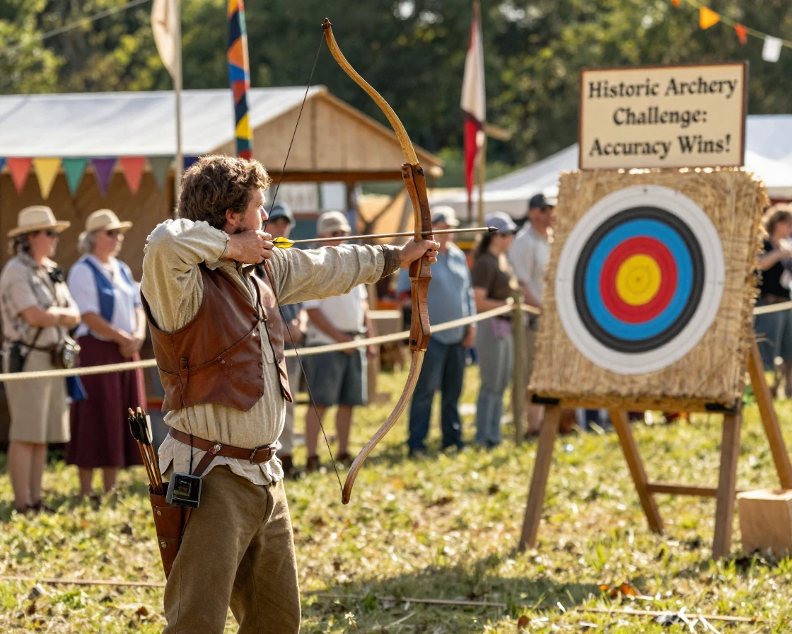 A traditional archery competition at a historic festival