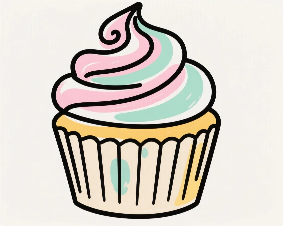A cupcake topped with frosting