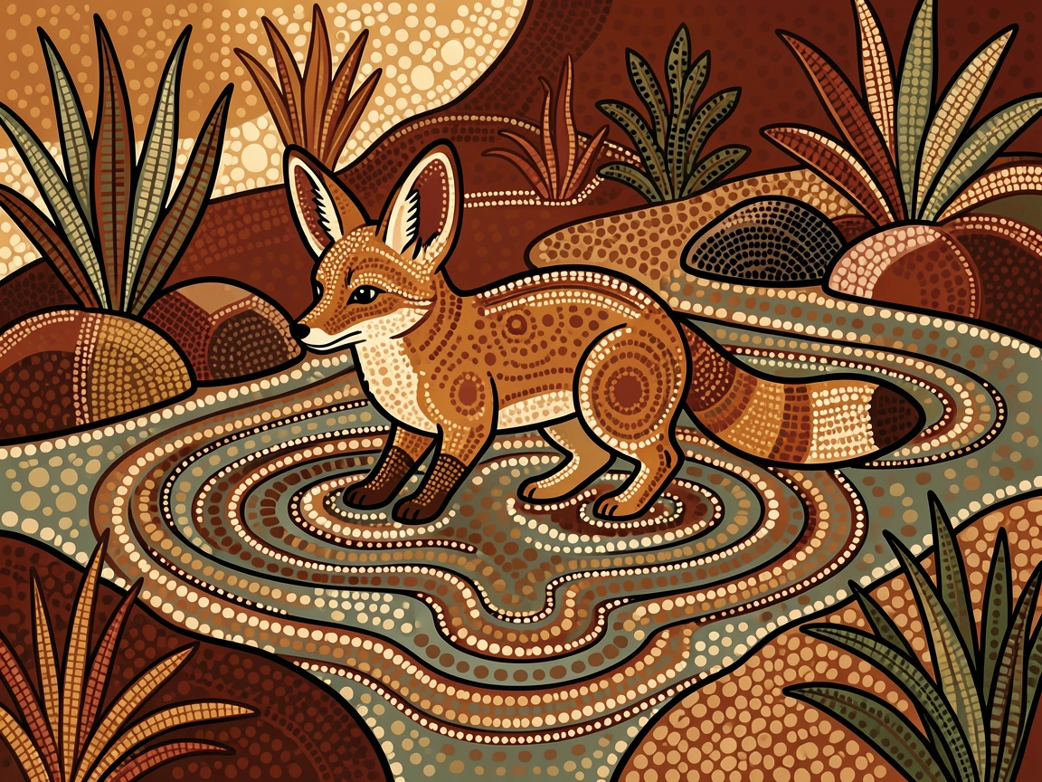 A fennec fox bathing in a shallow river