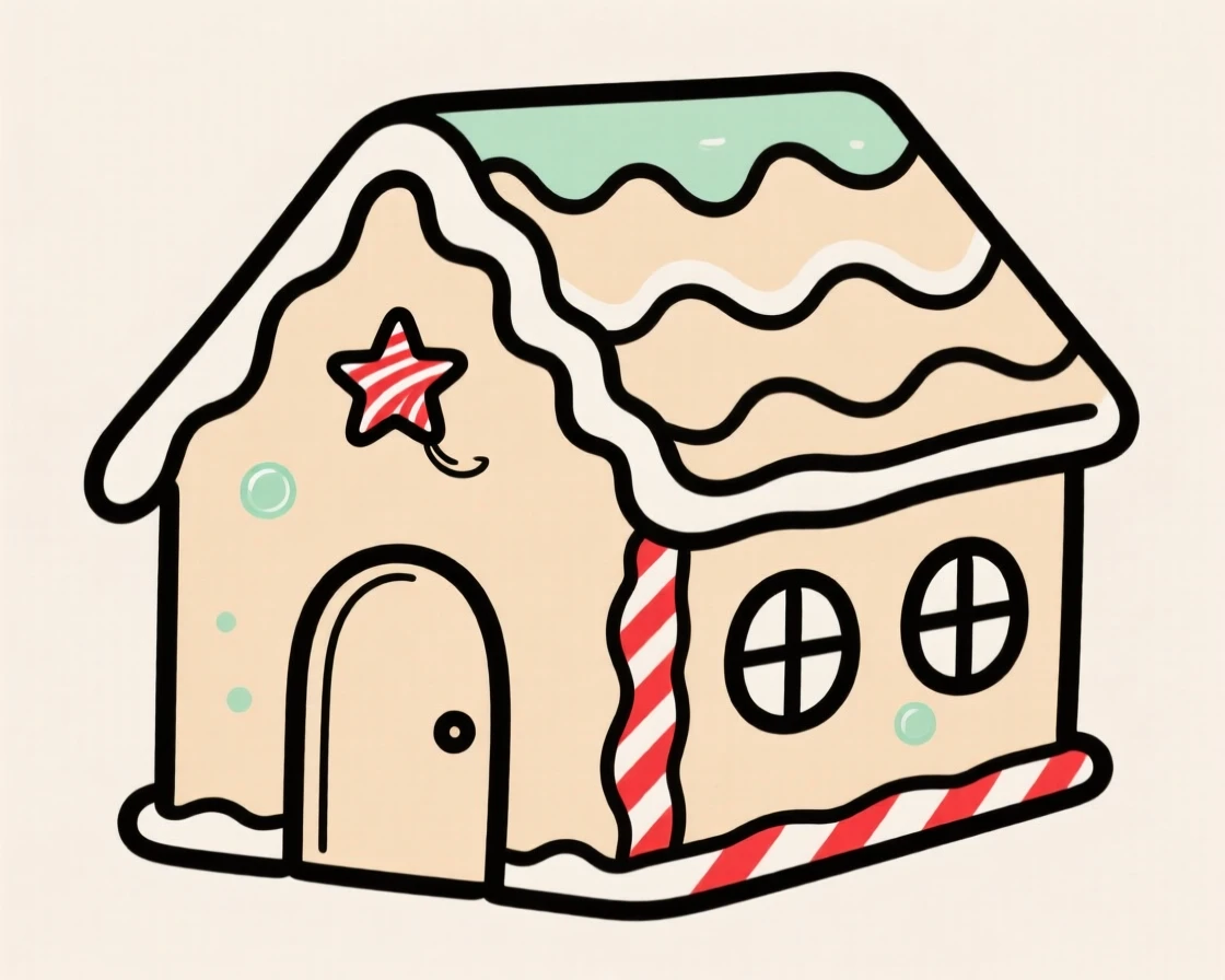 A gingerbread house at Christmas