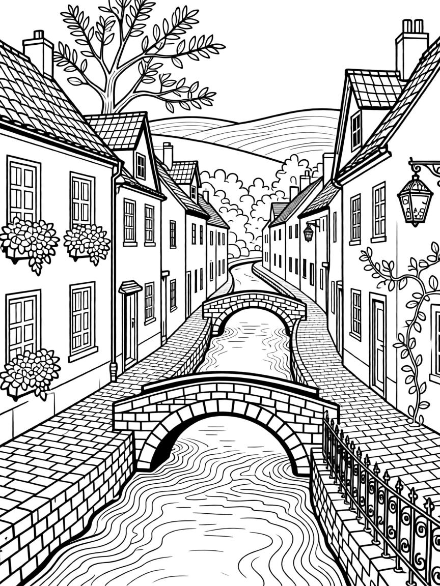 Canals lined with white-walled homes and stone bridges.