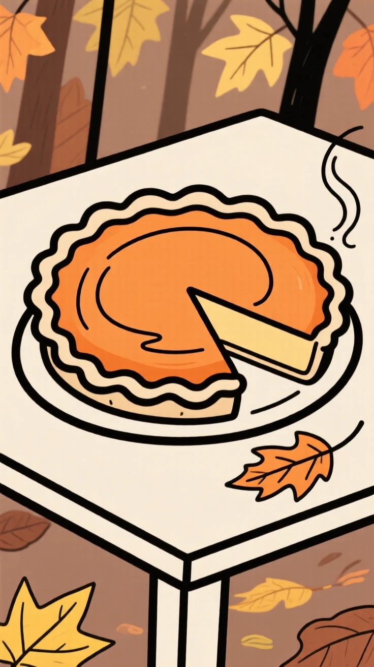 A pumpkin pie on an autumn table