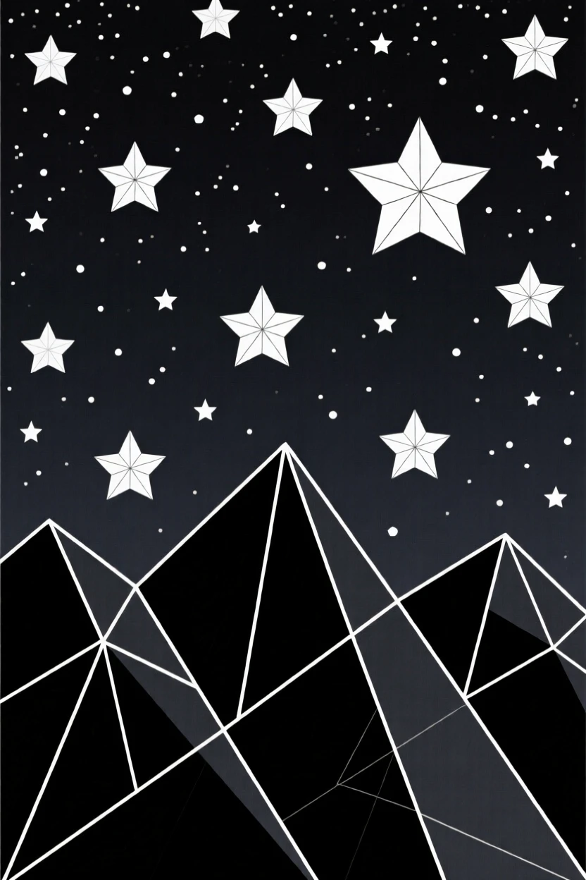 A star-filled night sky over a silhouetted mountain range