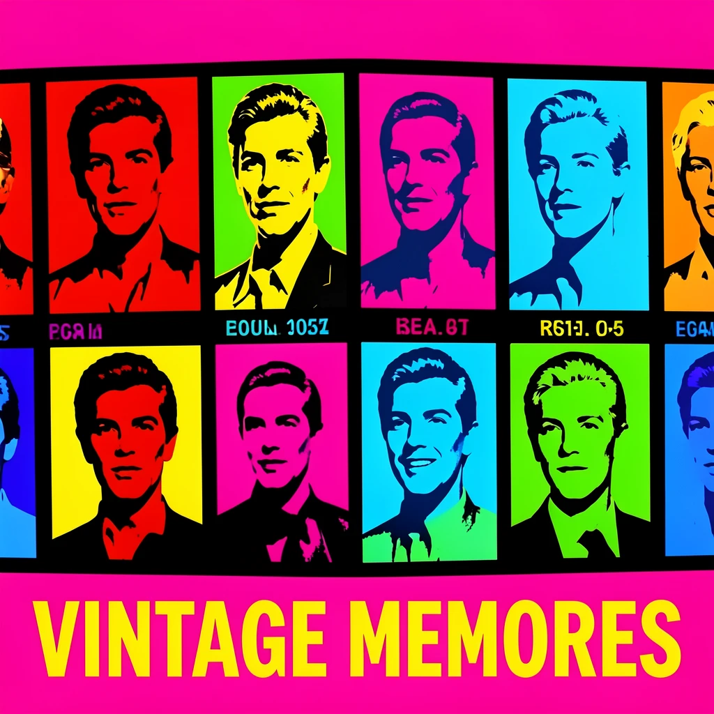 Retro film strip with vintage photographs