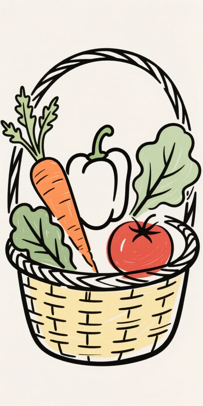 A basket of fresh vegetables