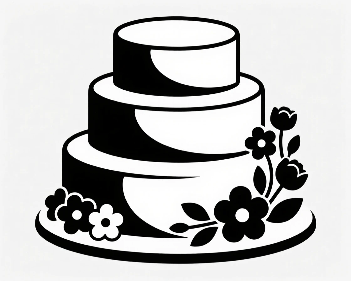 A tiered wedding cake decorated with flowers.