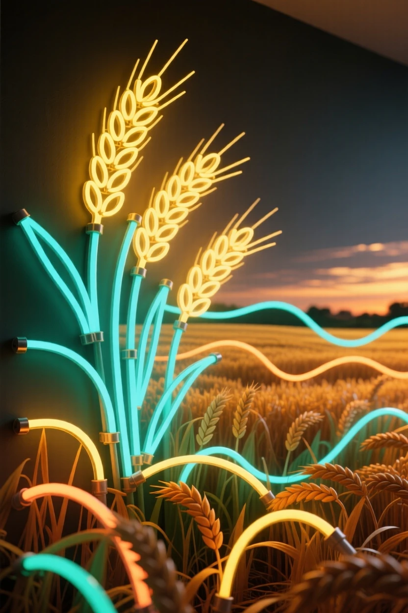 A late summer wheat field ready for harvest at golden hour.
