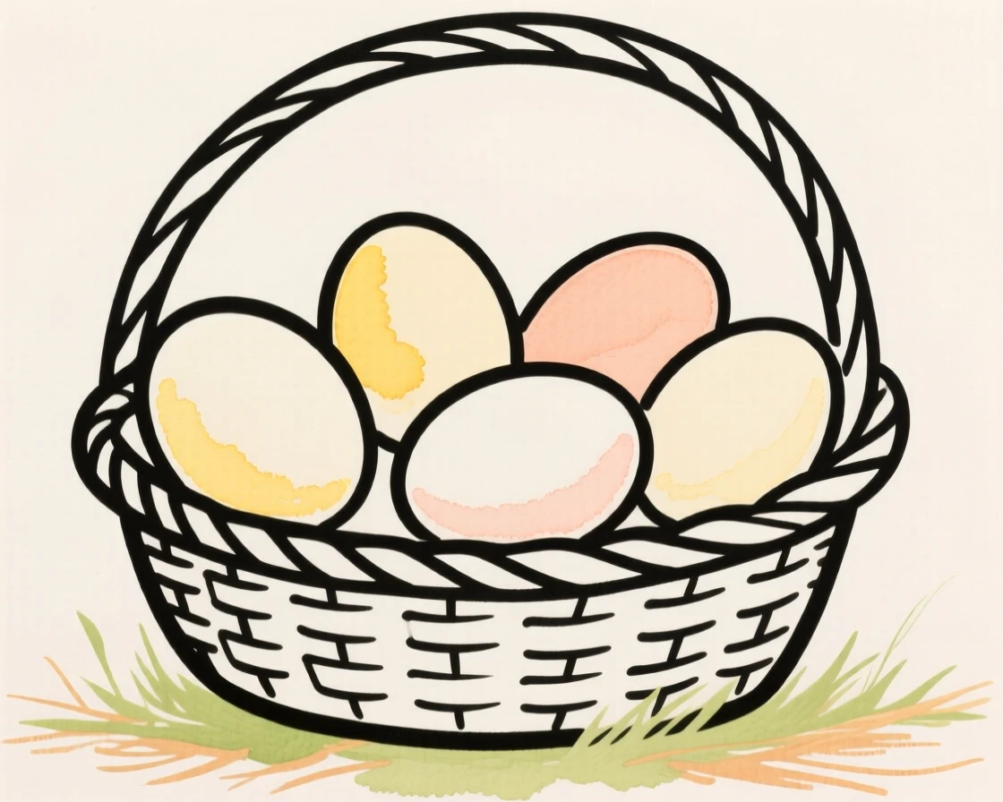 A basket of farm-fresh eggs