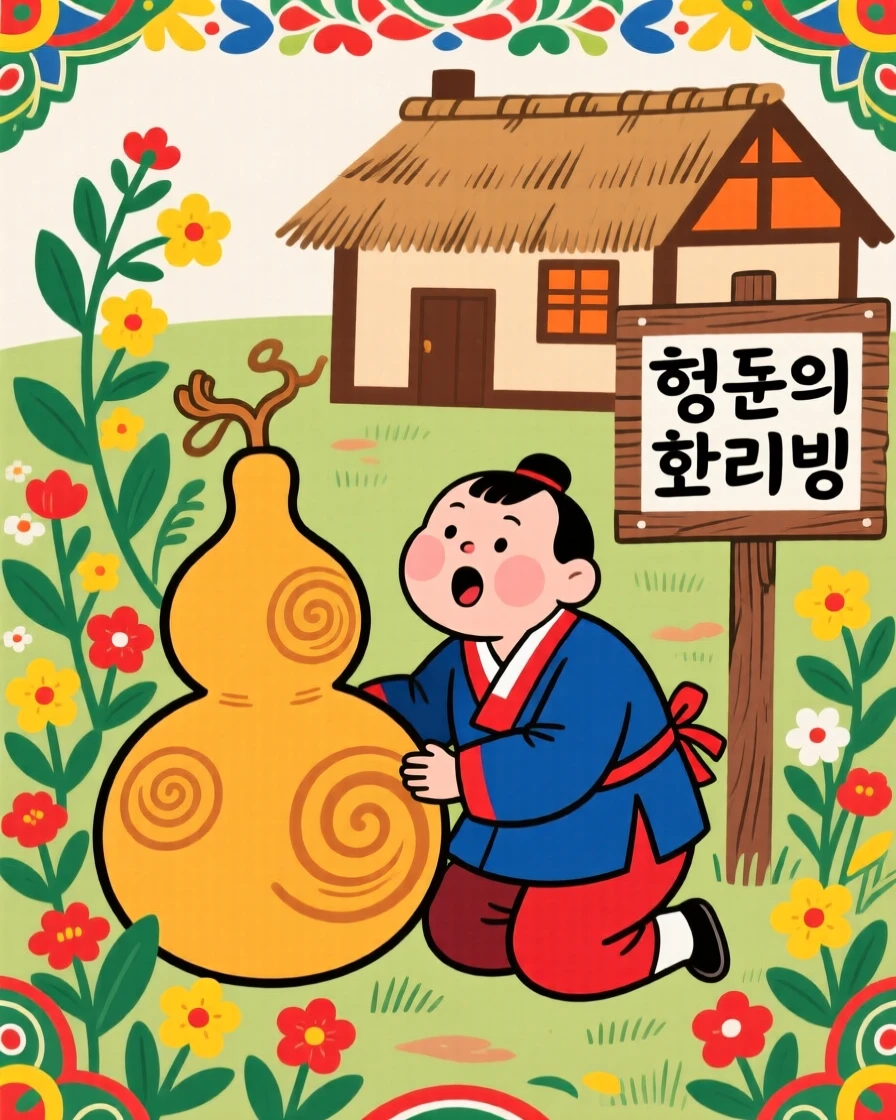A young farmer discovering a magical gourd that grants his family fortune.