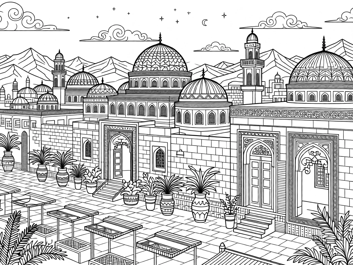 Domes of an ancient trading city along the Silk Road.