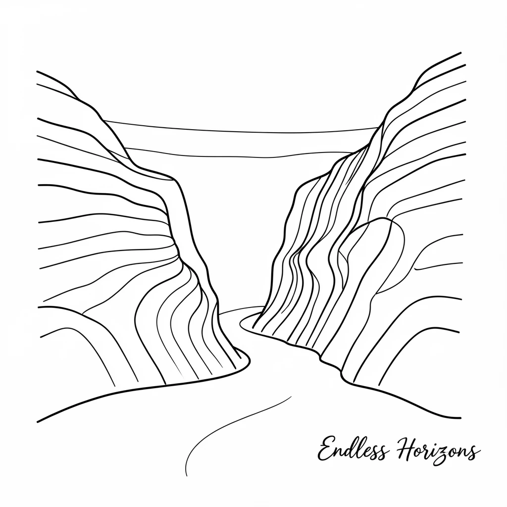 A vast canyon with striped rock walls stretching toward the horizon
