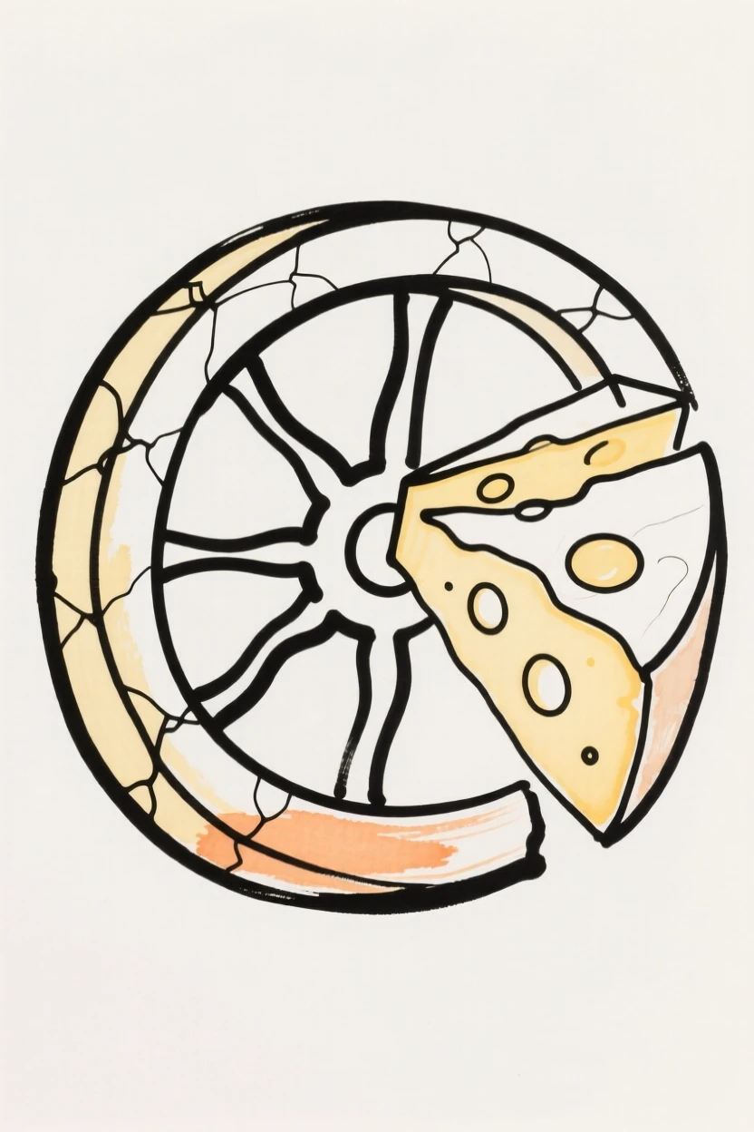 A wheel of aged cheese