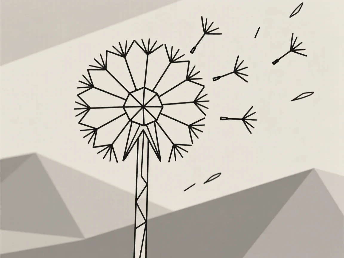A dandelion with seeds ready to scatter in the wind