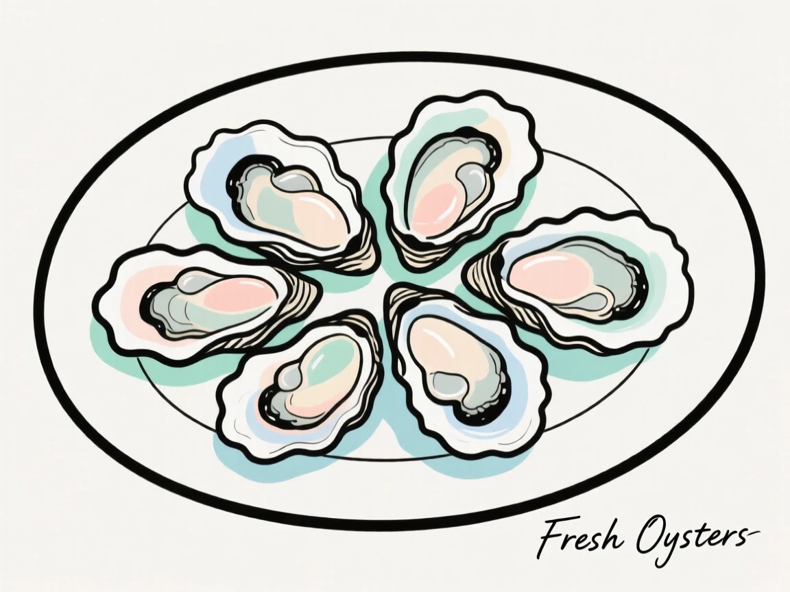 A platter of fresh oysters