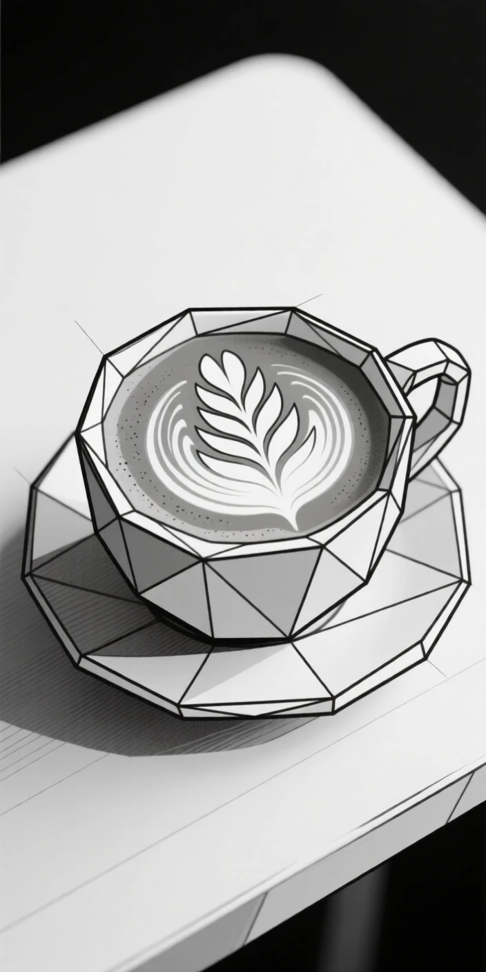 A cup of coffee with latte art on top