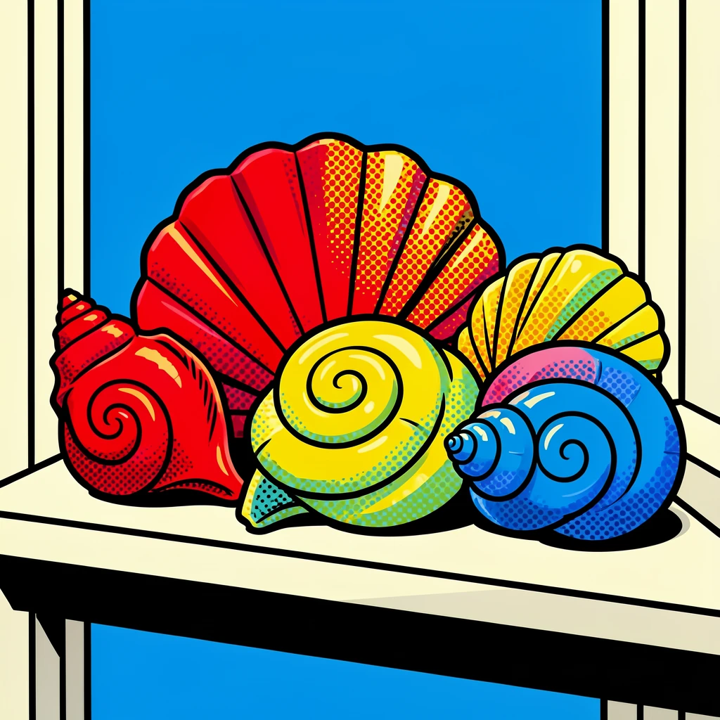 A collection of seashells arranged on a windowsill