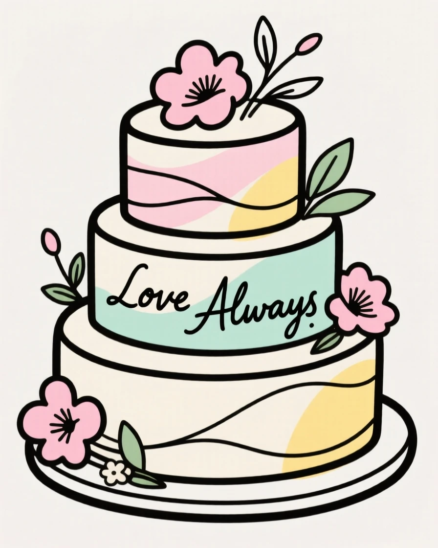 A wedding cake with floral decoration