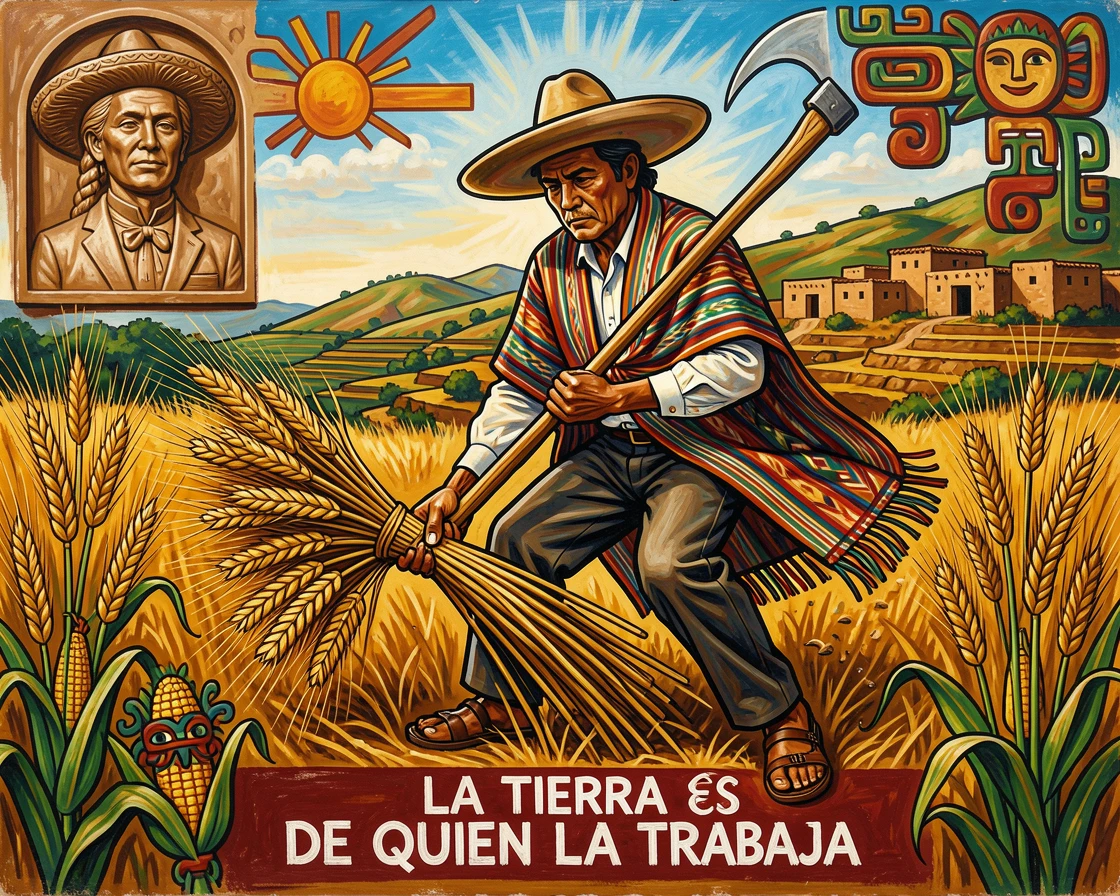 A farmer harvesting wheat by hand with a traditional scythe