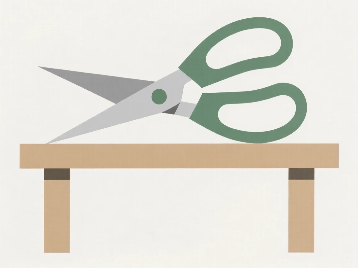 A set of garden shears on a potting bench