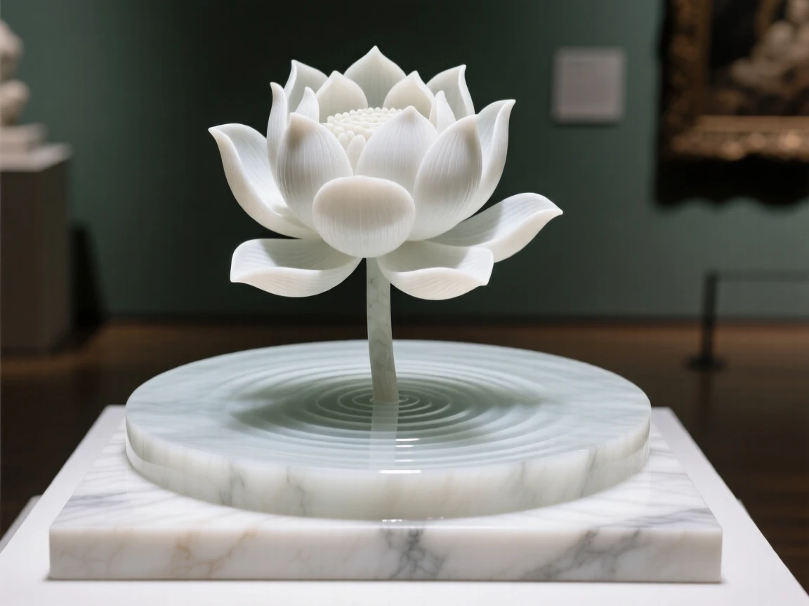 A symbolic, visually striking image of a lotus flower blooming from still water, symbolizing purity, rich in meaning and emotional resonance