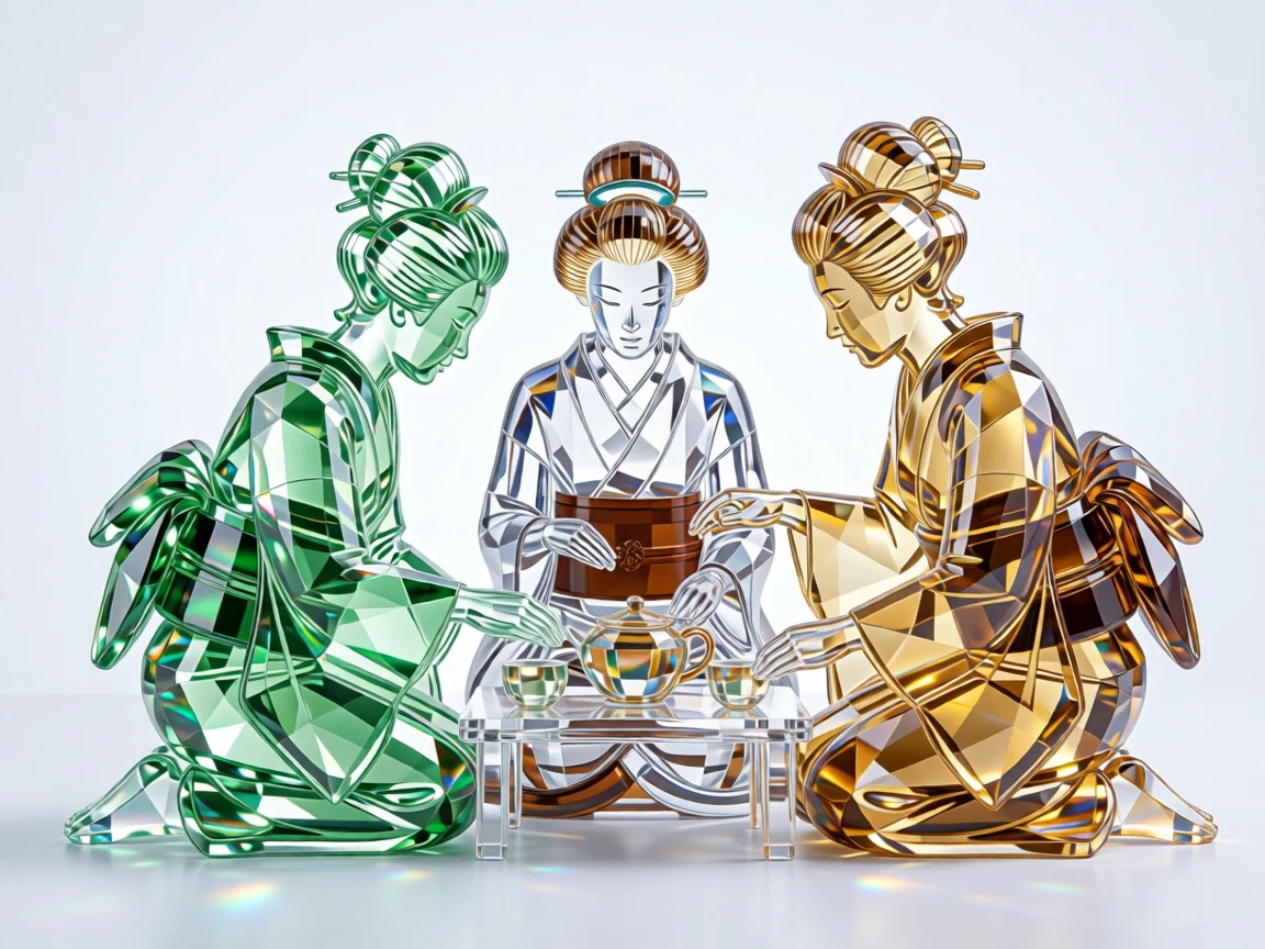 A traditional Japanese tea ceremony captured in serene, deliberate motion.