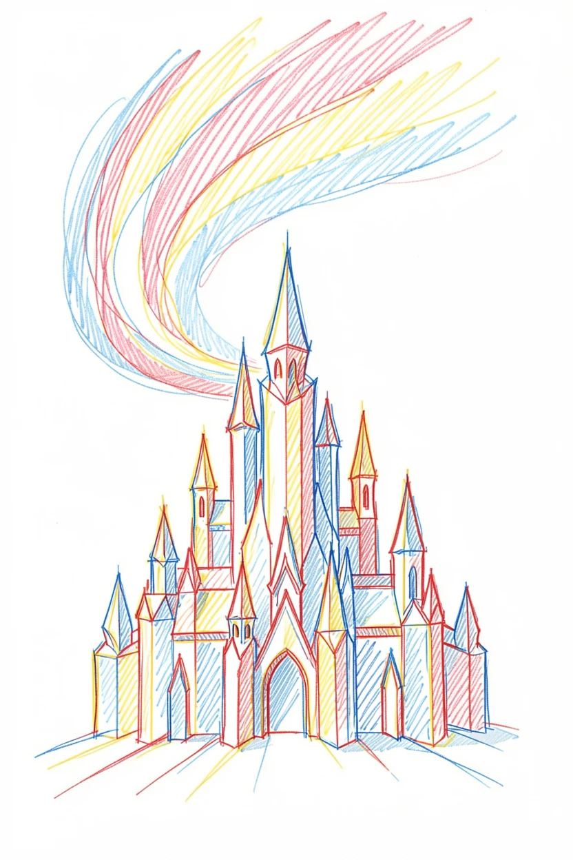 An ice queen's frozen palace glittering beneath the northern lights