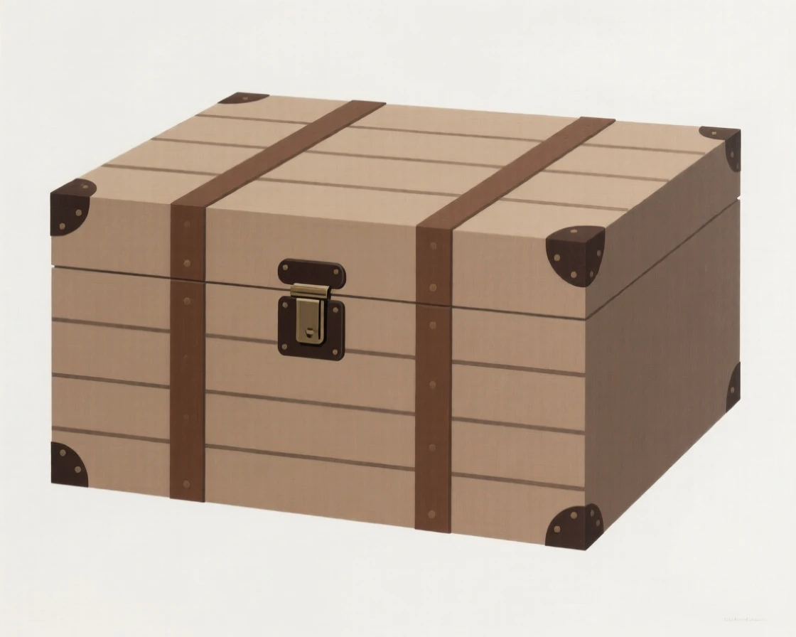 A vintage trunk used as a coffee table