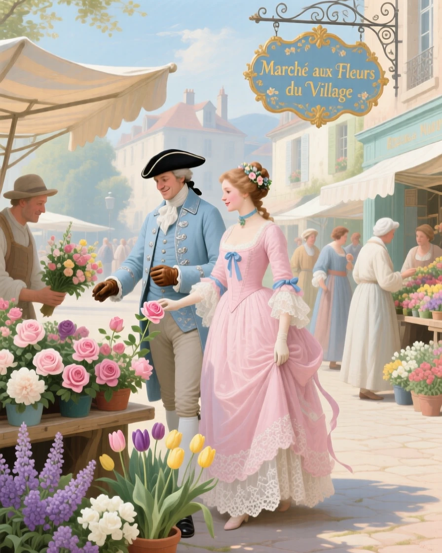 A royal couple visiting a village flower market incognito  