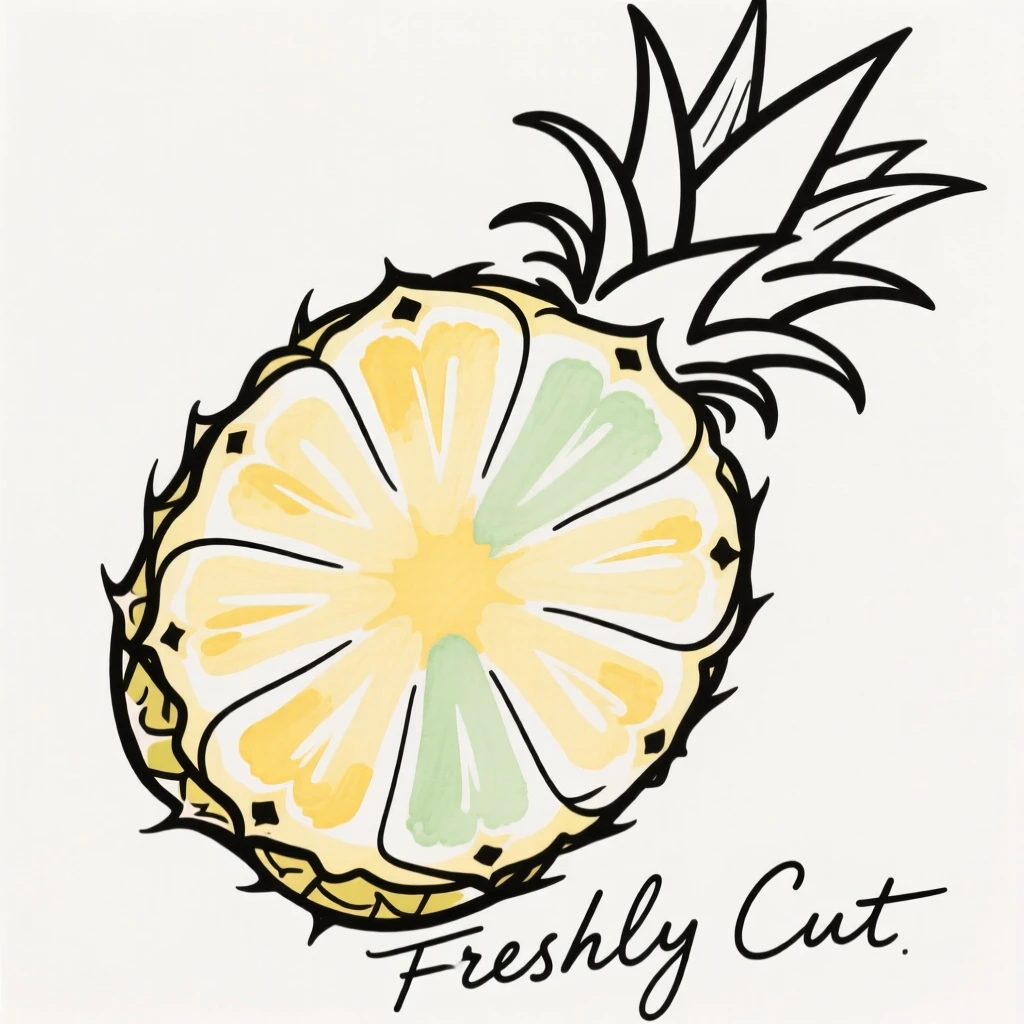 A pineapple freshly cut open