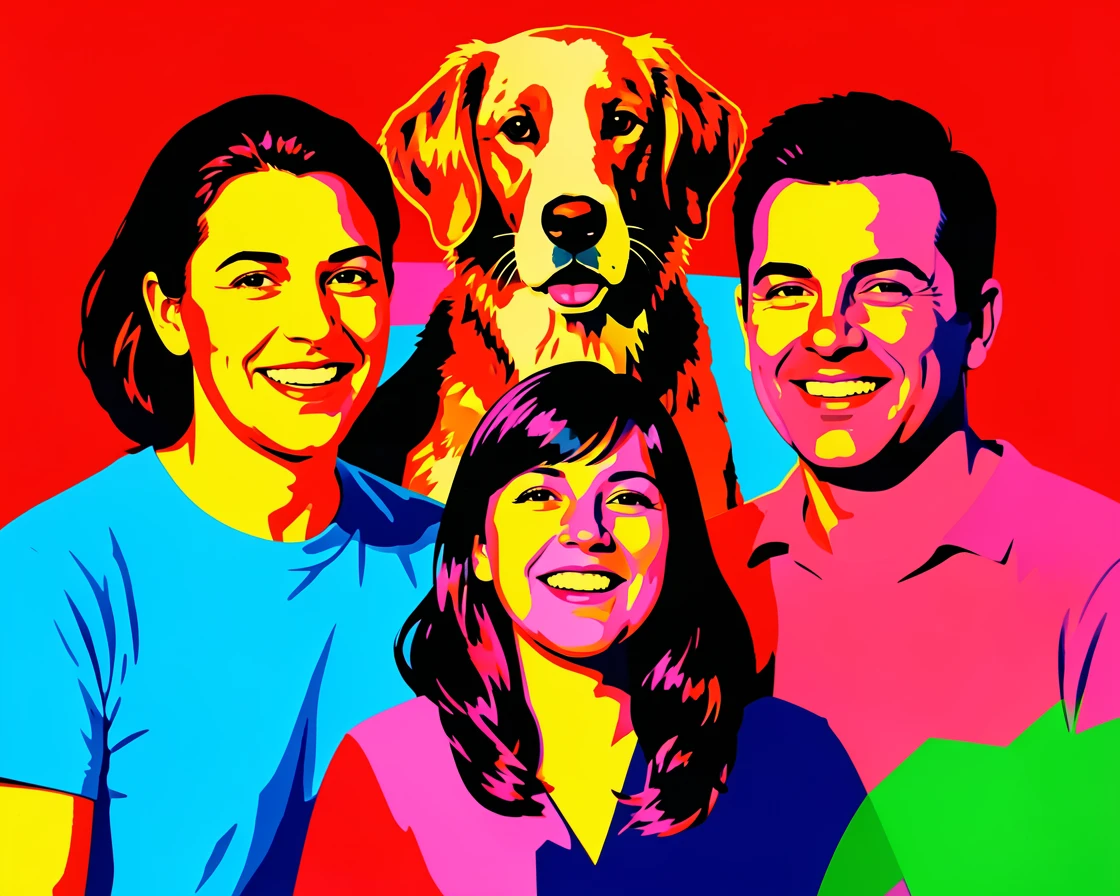 Dog photobombing a family portrait