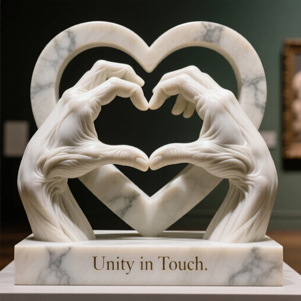 A symbolic, visually striking image of two hands reaching toward each other forming a heart shape, rich in meaning and emotional resonance
