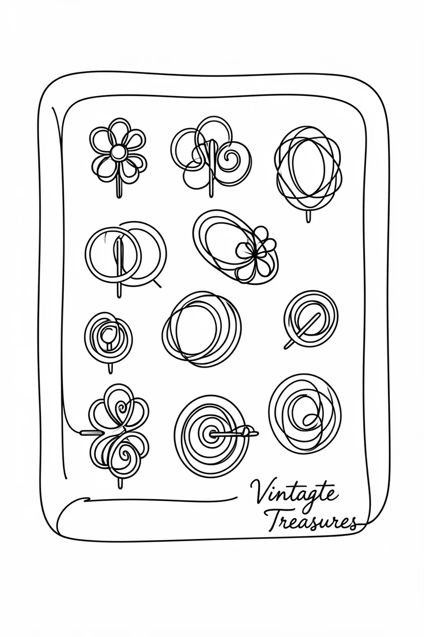 A wide array of vintage brooches pinned to a velvet display board