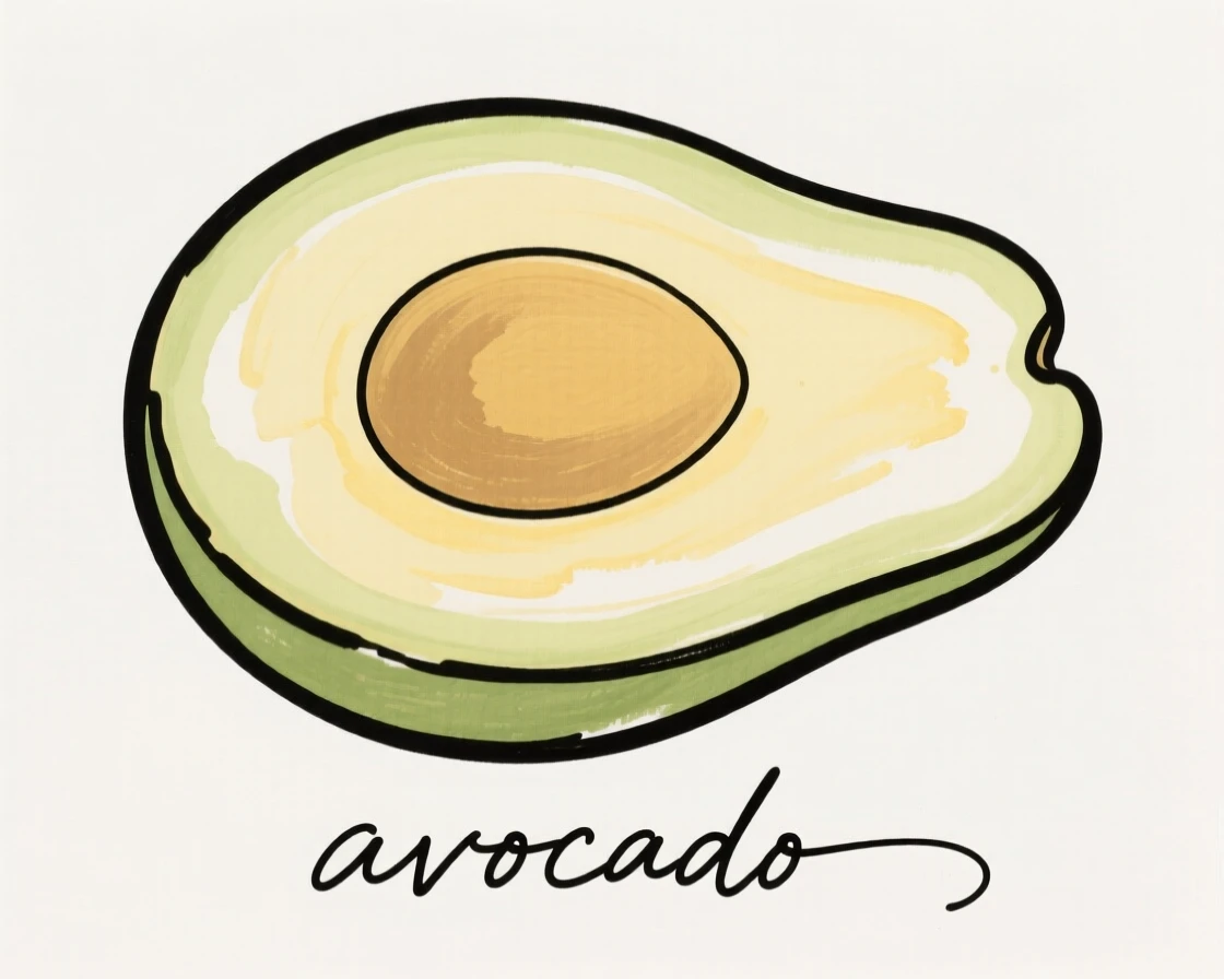 An avocado cut in half
