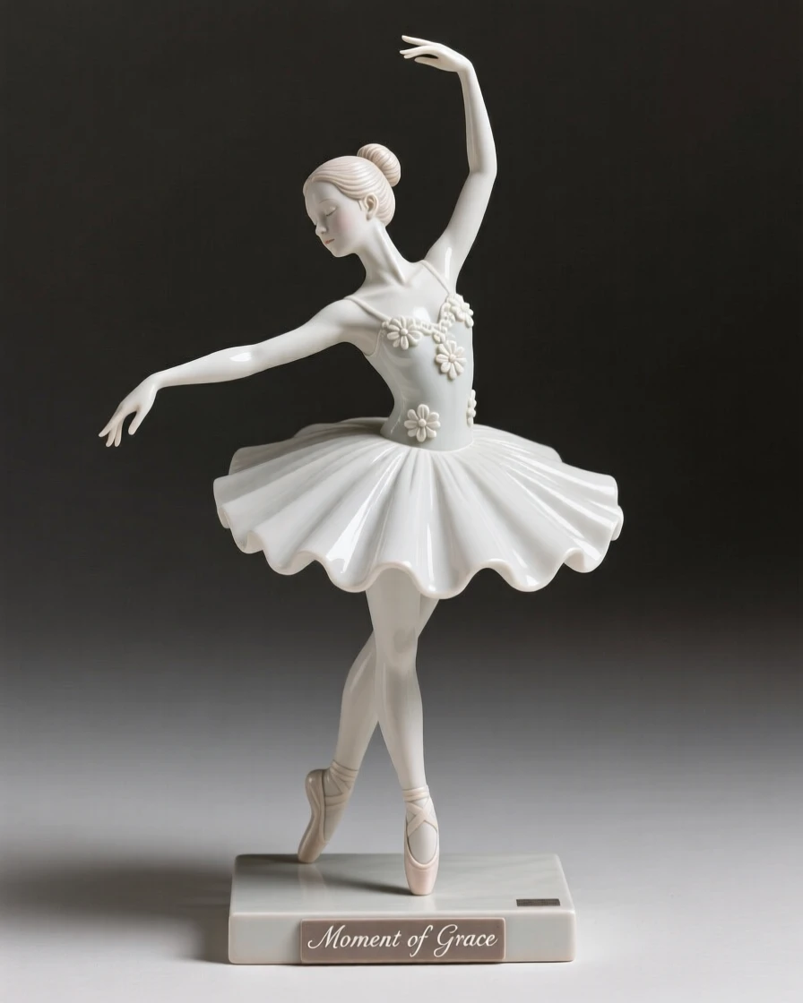 A graceful ballerina mid-pirouette captured in a fleeting moment of pure emotion, adorned with simple, elegant ornamentation, capturing a universal moment of human connection.