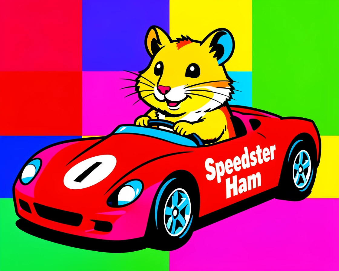 Hamster driving a miniature race car