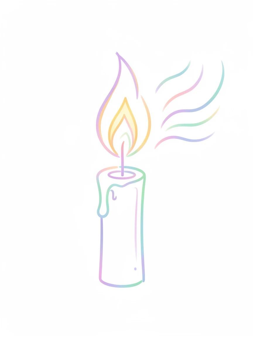 A single candle flame glowing steadily despite a gust of wind.