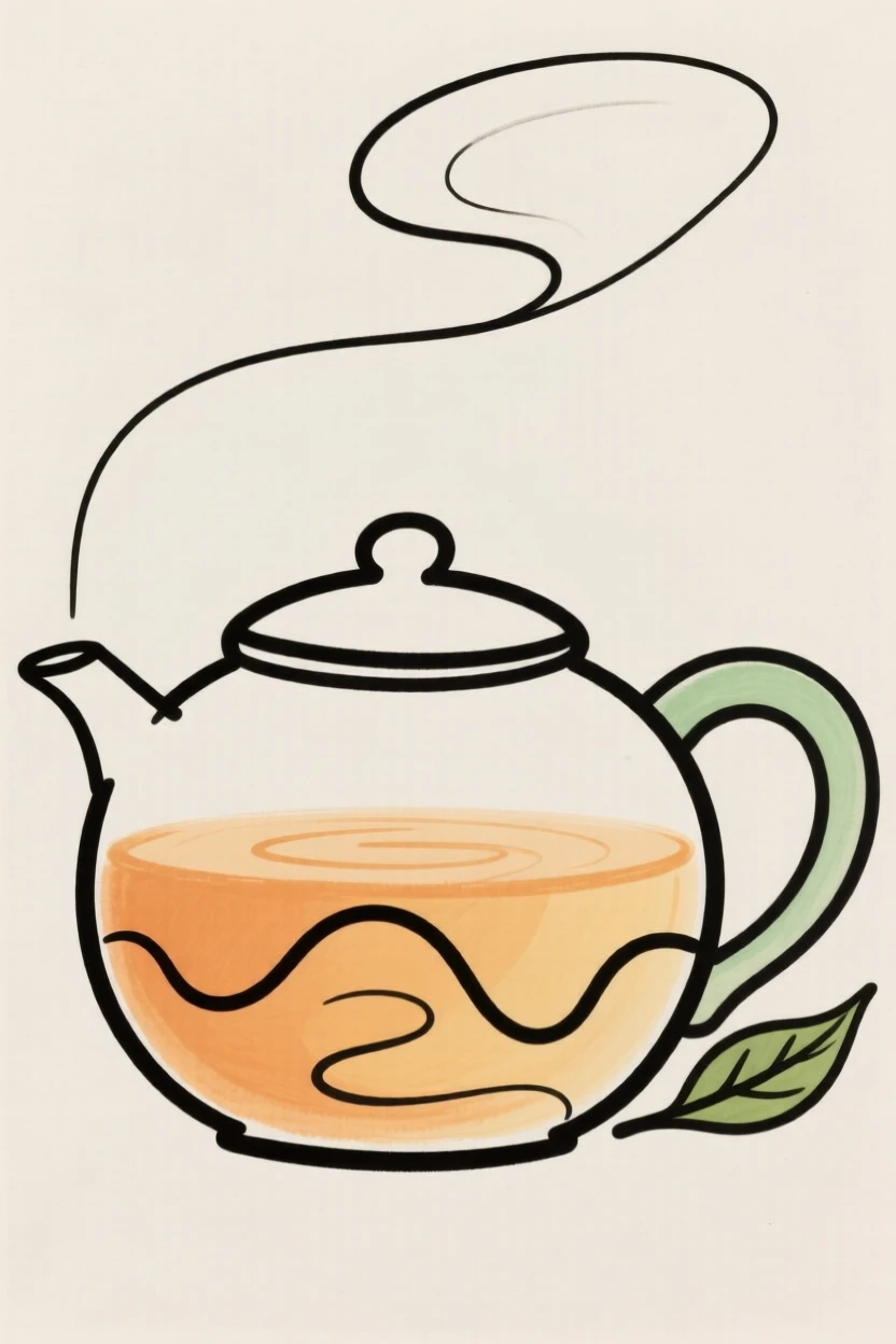 A pot of tea brewing
