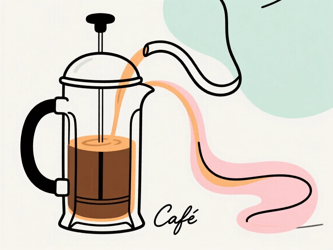 A French press coffee pour