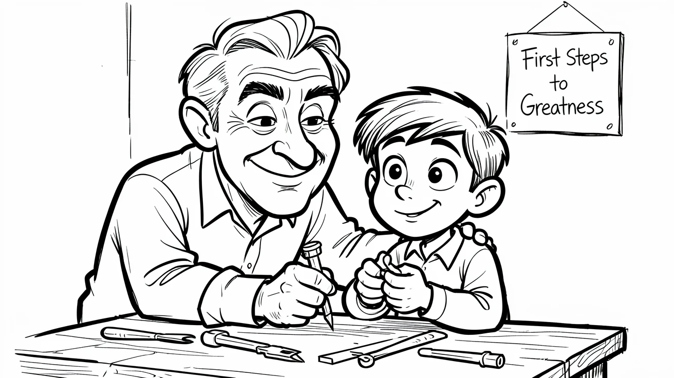[Inspirational & Emotional Scenes] Touching, uplifting scene of a mentor guiding a young apprentice through their first project, evoking deep emotion