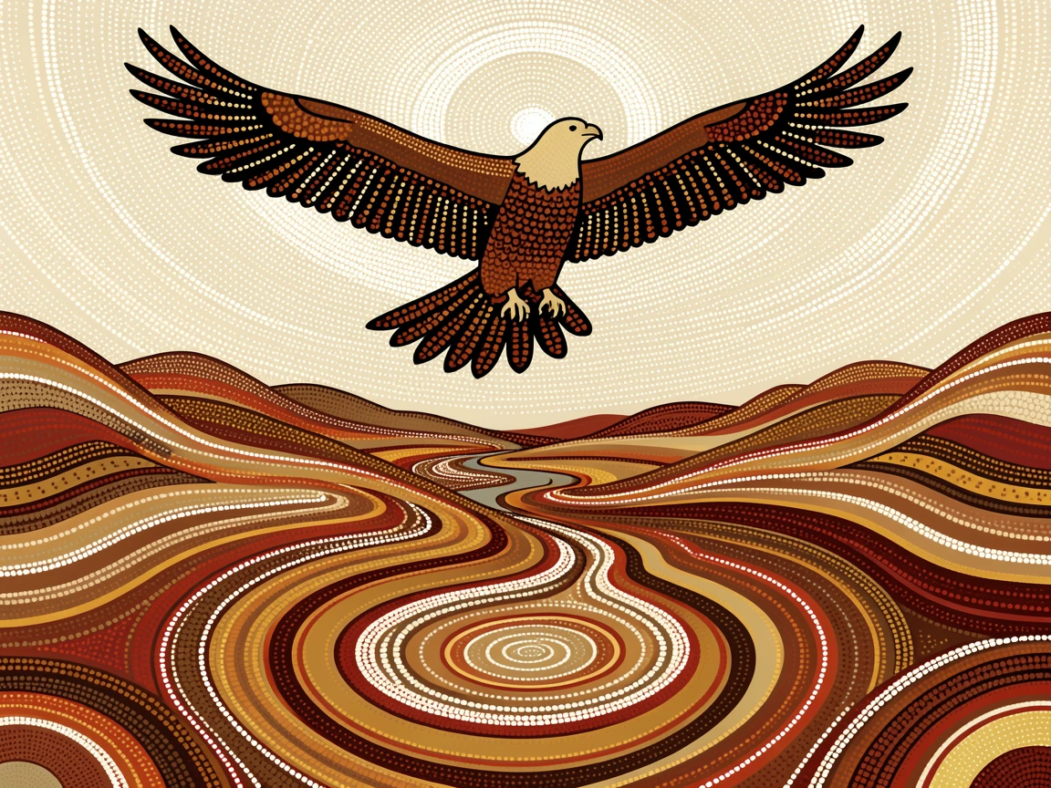 A wedge-tailed eagle circling above an open valley