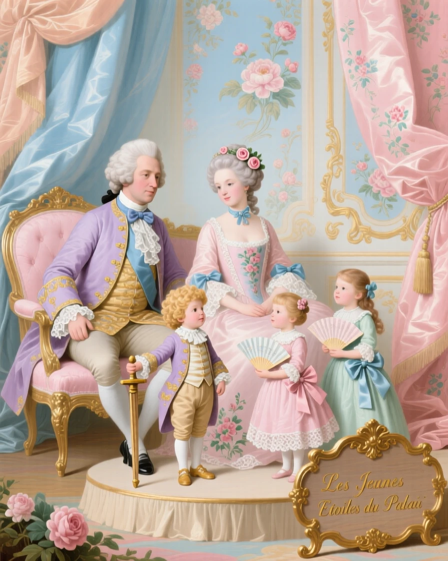 A royal couple watching their children perform a small play  