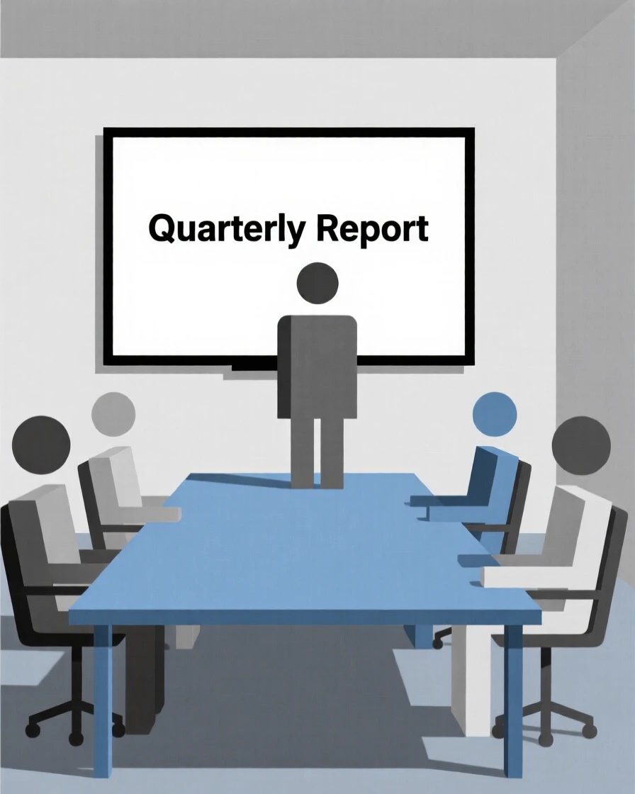 A conference room with people presenting to a group