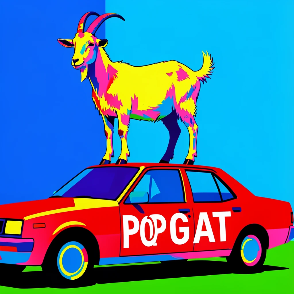 Goat standing on top of a car