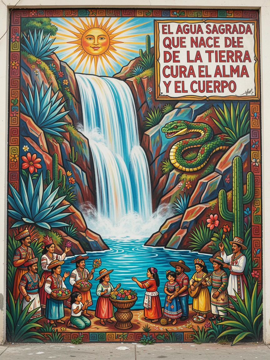 A sacred waterfall believed to hold healing powers