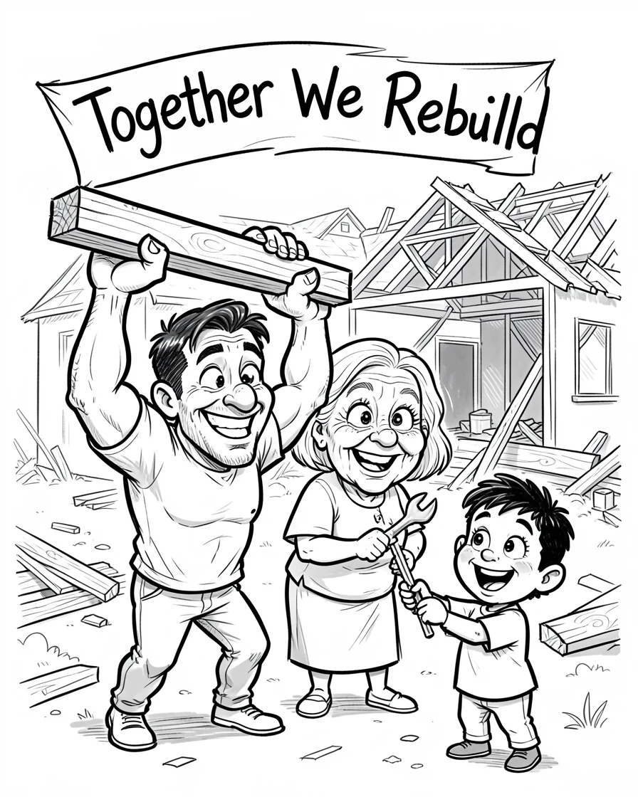 [Inspirational & Emotional Scenes] Touching, uplifting scene of a community coming together to rebuild a home after a storm, evoking deep emotion