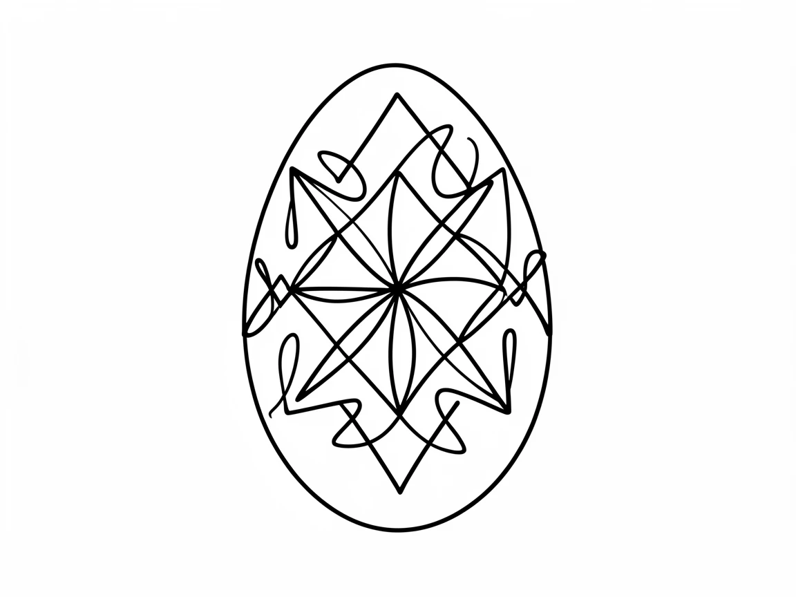 A traditional Ukrainian pysanky egg decorated with intricate geometric patterns